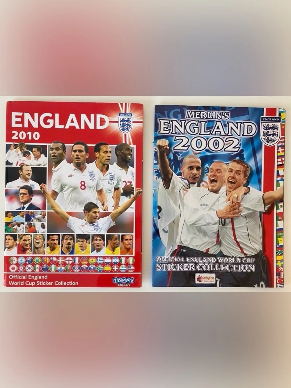 Merlin England 2002 2010 World Cup Football Stickers Book Soccer UEFA FIFA
